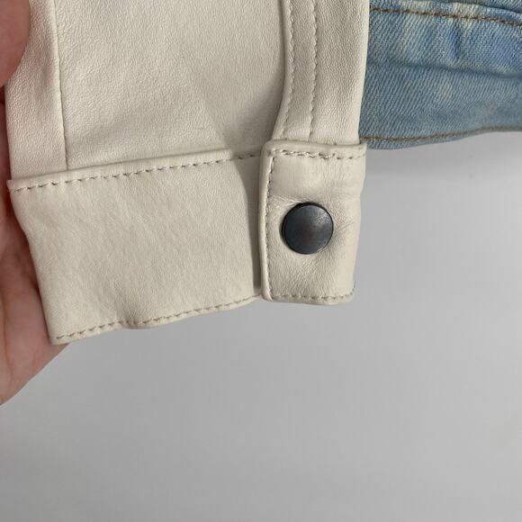 Joes Jacket Women’s Small Leather Sleeves Jean Easy Rider Denim Acid Wash - Picture 4 of 11